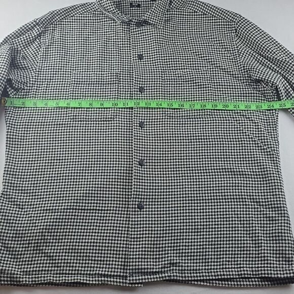 UNIQLO Men's Oversized Houndstooth Open Collar Flannel‎ Shirt Size Medium - Picture 8 of 10